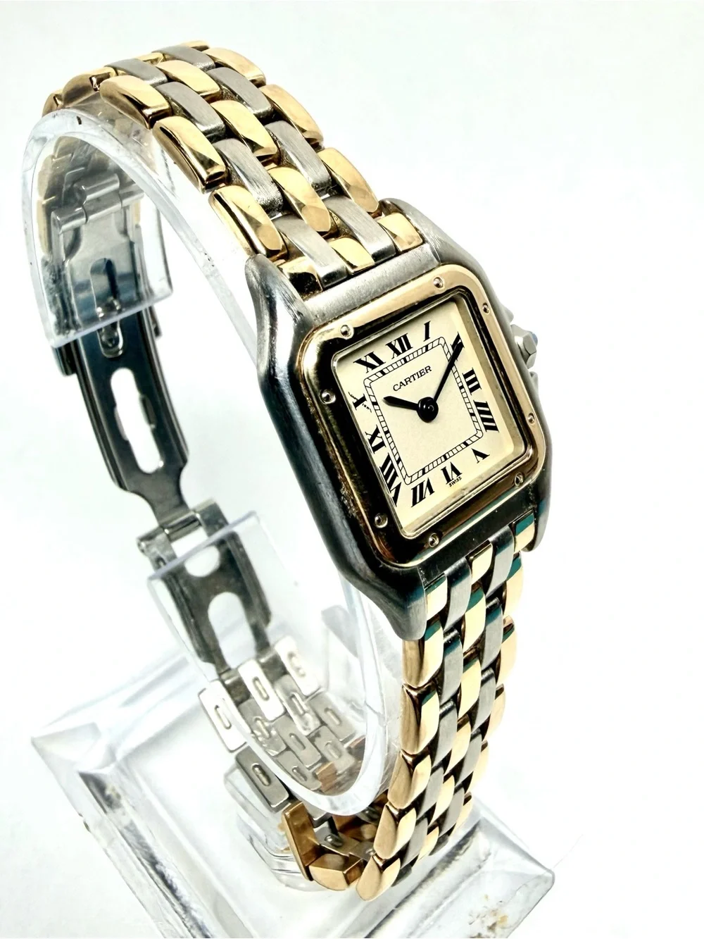 CARTIER PANTHERE 23mm Quartz 3 Row Gold Watch Cream Dial